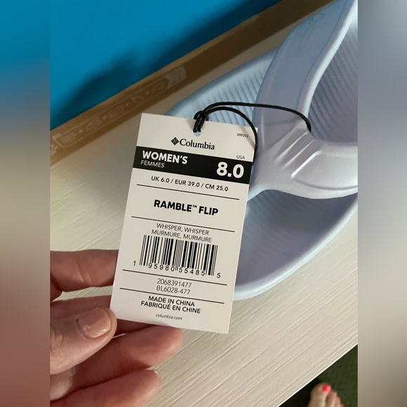 Columbia Ramble Flip Flops Womens Sz 8 Thongs Omni Grip Comfort whisper whisper - Picture 8 of 9